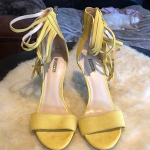 Guess Brand Yellow Suede Heels